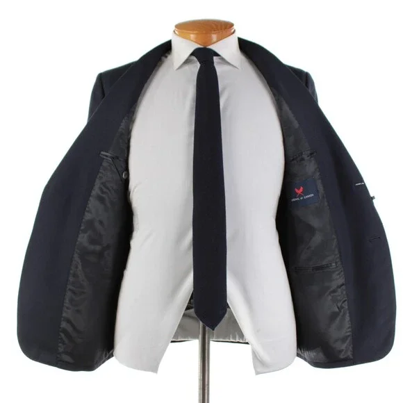 Cardinal of Canada NWT 100% Wool Sport Coat Size 38S US In Solid Navy Blue